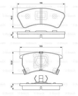 Тормозные колодки передние Mazda 323 Turbo 87- BOSCH 0 986 424 006