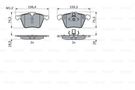 Гальмівні колодки. BOSCH 0986424125 (фото 1)