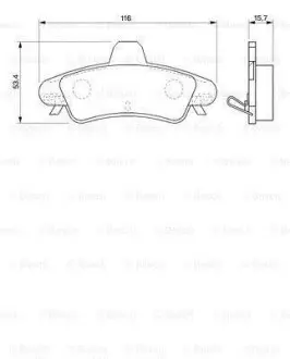 Гальмівні колодки дискові BOSCH 0986424744