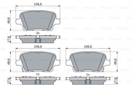 Колодки дискові гальмові (комплект 4 шт) BOSCH 0 986 424 872