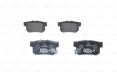 Колодка тормозов. диск. HONDA ACCORD задн. (выр-во) BOSCH 0 986 461 006 (фото 1)