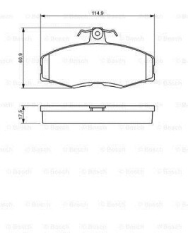 Тормозные колодки, дисковые. BOSCH 0986468613