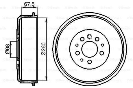 Гальмівний барабан VW T4 \'\'90-03 BOSCH 0986477046 (фото 1)