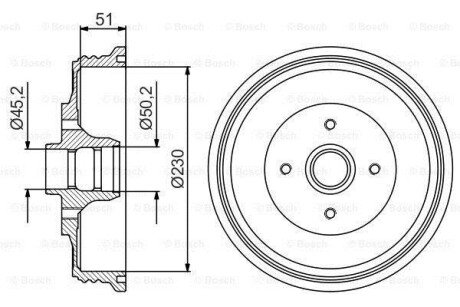 Барабан гальмівний BOSCH 0986477178