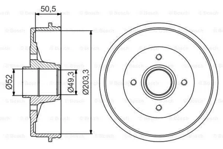 NISSAN барабан задн. (з підшипником!) Note BOSCH 0986477197