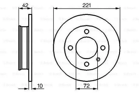 FORD диск гальмівний передній FIESTA 76-89 221 10 8.7 BOSCH 0986478068