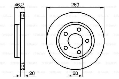 Диск гальмівний (задній) Audi 100/A8-02 (269x20) BOSCH 0 986 478 316