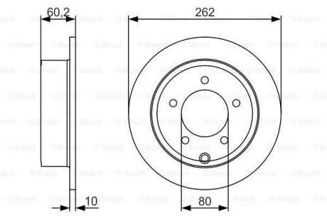 Диск тормозной (задний) Jeep Compass/Patriot 06-/Dodge Caliber 06- (262х10) BOSCH 0986479A39