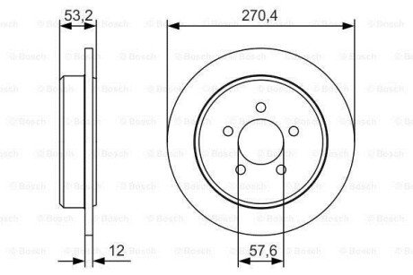 Диск гальмівний зад. CHRYSLER PT BOSCH 0986479A80