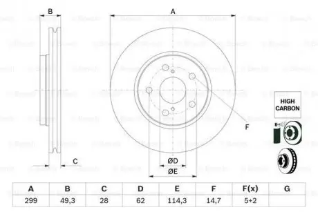 Тормозной диск BOSCH 0986479F49