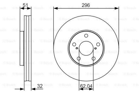 Диск гальмівний LEXUS GS300/GS430/SC430 \'\'F \'\'3,0-4,3 \'\'97-10 - кратн. 1 шт BOSCH 0986479R20