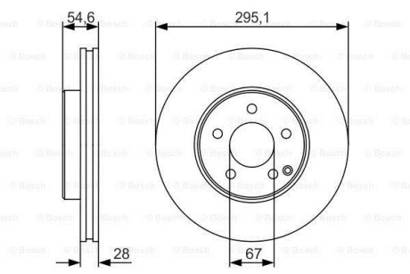 Диск тормозной (передний) MB E-class (W211/S211) 02-09 (295x28) BOSCH 0 986 479 R99