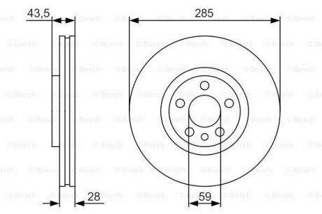 Диск тормозной (передний) Citroen Jumpy/Fiat Scudo 95-06/Peugeot 807 02-(285x28) BOSCH 0 986 479 S62