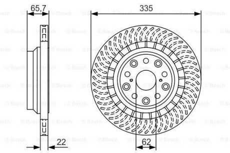 Диск тормозной (задний) Lexus Ls 06-(R) BOSCH 0 986 479 T34