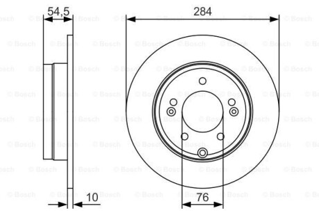 Диск гальмівний (задній) Hyundai Elantra/Sonata 11- (284x10) BOSCH 0986479T49