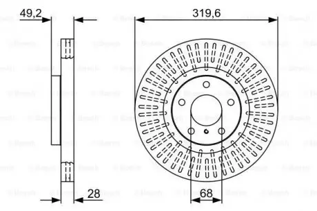 Диск гальмівний INFINITI/NISSAN FX35/FX/Maxima \'\'F \'\'3,5-4,5 \'\'02-08 BOSCH 0986479V60