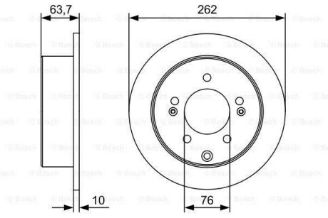 Диск гальмівний HYUNDAI/KIA K3/Soul/Yue Dong/i30/Elantra \'\'R \'\'1,6-2,0 \'\'08>> BOSCH 0986479W12