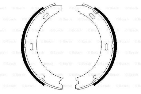 Колодки гальмівні барабан (ручник) MB 140/210 \'\'91-06 -\' BOSCH 0 986 487 344