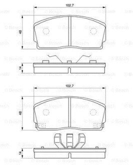 Гальмівні колодки, дискові BOSCH 0986493390