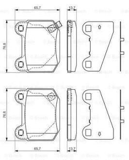 Колодки гальмівні MITSUBISHI/NISSAN/SUBARU Lancer Evo/350/Impreza "R "98-07 BOSCH 0986494229