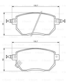 Гальмівні колодки дискові BOSCH 0986494366