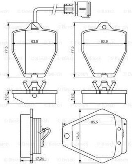 Гальмівні колодки дискові BOSCH 0986494436