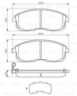 Гальмівні колодки дискові BOSCH 0986494443 (фото 1)