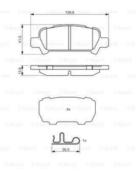 Гальмівні колодки дискові BOSCH 0986494445