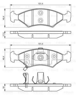 Гальмівні колодки дискові BOSCH 0986494547