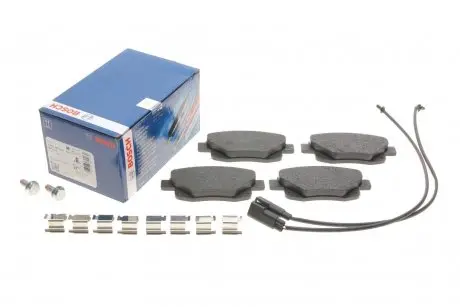 Колодки гальмові (задні) Ford Transit V347 06-14 (+датчики) (з аксесуарами) BOSCH 0986494614