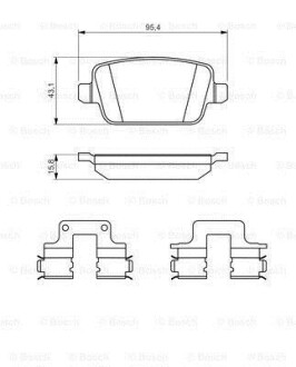 Гальмівні колодки, дискові BOSCH 0986494639 (фото 1)