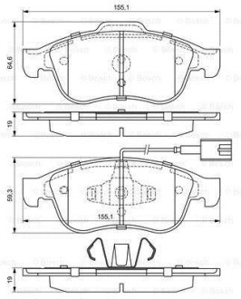 Гальмівні колодки дискові BOSCH 0986494680 (фото 1)