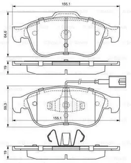 Гальмівні колодки дискові BOSCH 0986494680