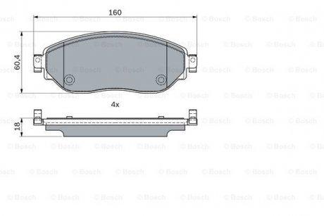 Гальмівні колодки, дискові BOSCH 0 986 494 741