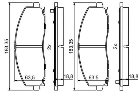 Колодки тормозные. BOSCH 0 986 494 769