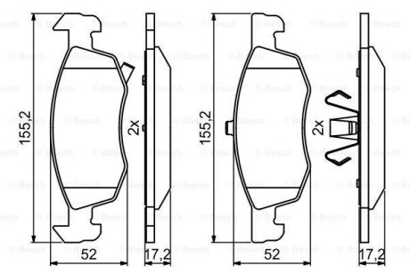 Гальмівні колодки дискові BOSCH 0986494824