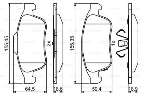 Гальмівні колодки, дискові BOSCH 0 986 494 826