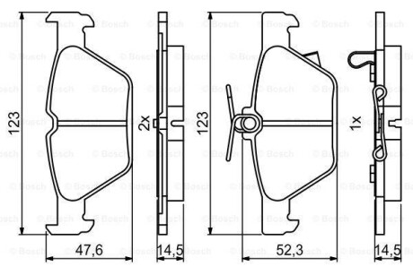 Тормозные колодки, дисковые. BOSCH 0 986 494 836