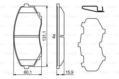 Гальмівні колодки дискові BOSCH 0986494855