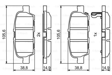 Тормозные колодки, дисковые. BOSCH 0986494857