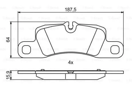 Колодки гальмівні дискові PORSCHE - знято з вир-ва BOSCH 0986494869