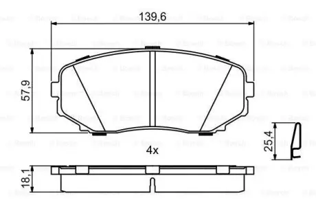 ГАЛЬМОВІ КОЛОДКИ, ДИСКОВІ BOSCH 0 986 494 879