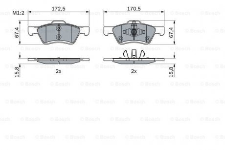 Колодки тормозные. BOSCH 0 986 494 960