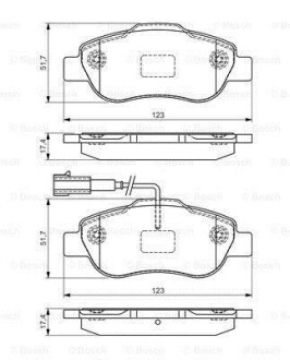 Колодки гальмівні дискові FIAT/CITROEN/PEUGEOT 500/Nemo/Bipper \'\'F "07>> PR2 BOSCH 0986495097