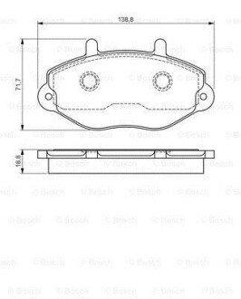 Гальмівні колодки перед. FORD Transit (диск 15&quot;) 94-00 BOSCH 0986495112