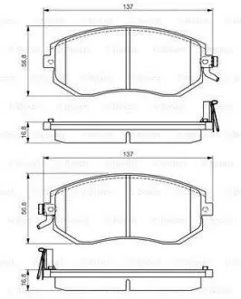 Колодки гальмівні (передні) Subaru BRZ/Forester/Impreza/Legacy/Outback/XV/Toyota GT 86 1.5-2.5 08- BOSCH 0986495125