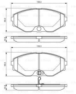 Комплект гальмівних колодок із 4 шт. дисків BOSCH 0986495147 (фото 1)