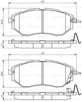 Комплект тормозных колодок из 4 шт. дисков BOSCH 0 986 495 156