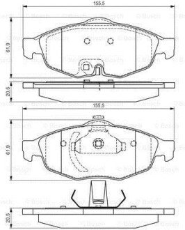 CHRYSLER гальмівні колодки Sebring 2,0-2,7 -07 BOSCH 0986495161 (фото 1)