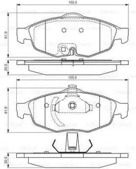 CHRYSLER гальмівні колодки Sebring 2,0-2,7 -07 BOSCH 0986495161